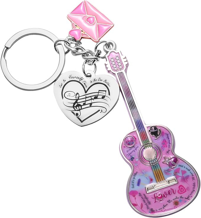 Birthday Gifts with Taylor Quotes Merch Pink Music Keychains Gift For Singer Fans Guitar Christma... | Amazon (US)