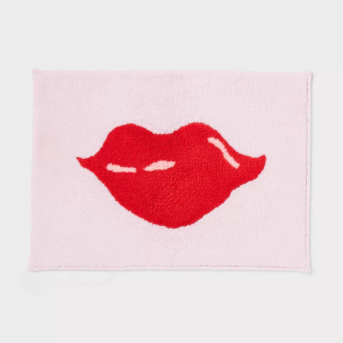 17"x24" Valentines Day Red Lips Bath Rug Pink - Room Essentials™ | Target