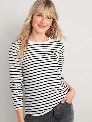 Long-Sleeve EveryWear Striped T-Shirt for Women | Old Navy (US)