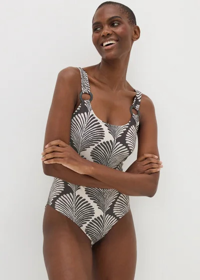 Black Mono Shell Print Sarong | Matalan (UK)