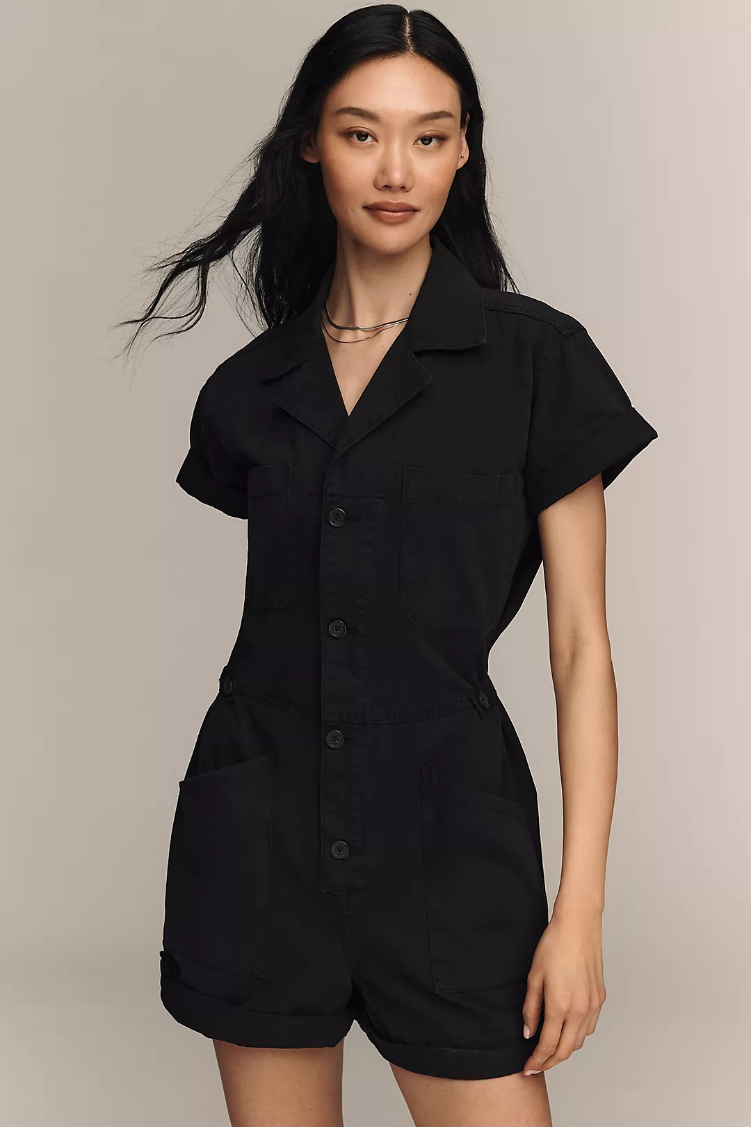 Pistola Parker Buttondown Romper | Anthropologie (US)