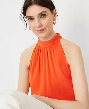 Pleated Halter Top | Ann Taylor (US)