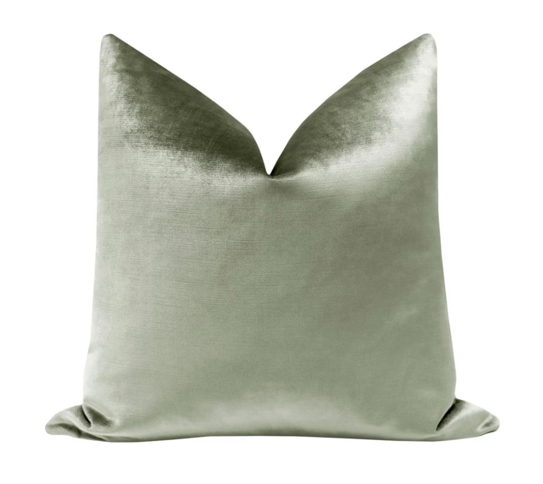Faux Silk Velvet // Pistachio Pillow COVER ONLY Light Green - Etsy | Etsy (US)