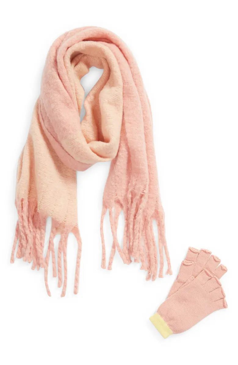 BP. Colorblock Scarf & Fingerless Gloves Set | Nordstrom | Nordstrom