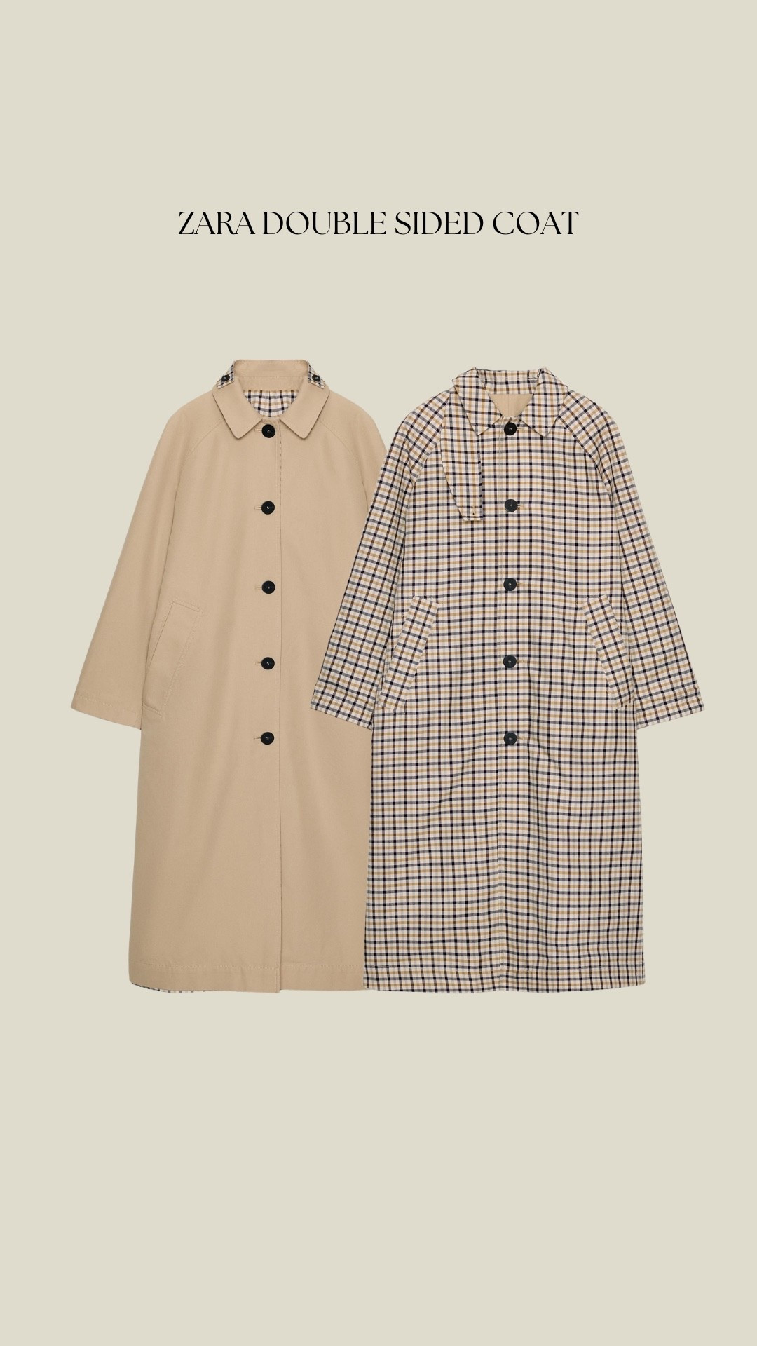 Zara double sided trench coat 