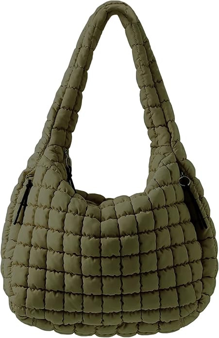Puffer Quilted Shoulder Bag for Women Padding Shoulder Bag Puffy Hobo Bag Trendy Tote Bag 2025 | Amazon (US)