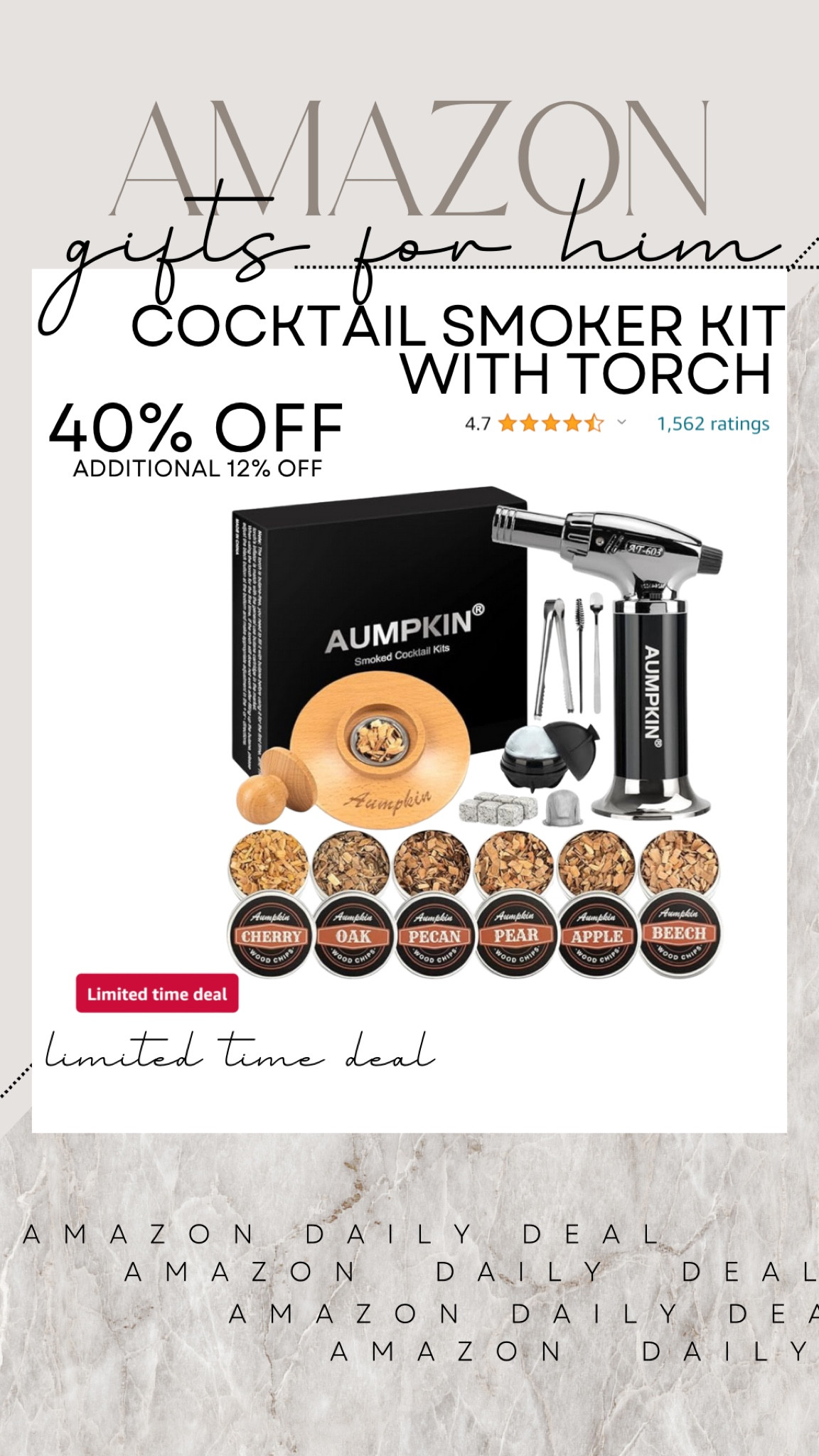 FATHER’S DAY FIND-

Here is a fun way to help your dad spice up his drink of choice! This cocktail smoker is already 40% and they are offering an additional 12% right now!

#LTKHome #LTKSaleAlert #LTKGiftGuide
