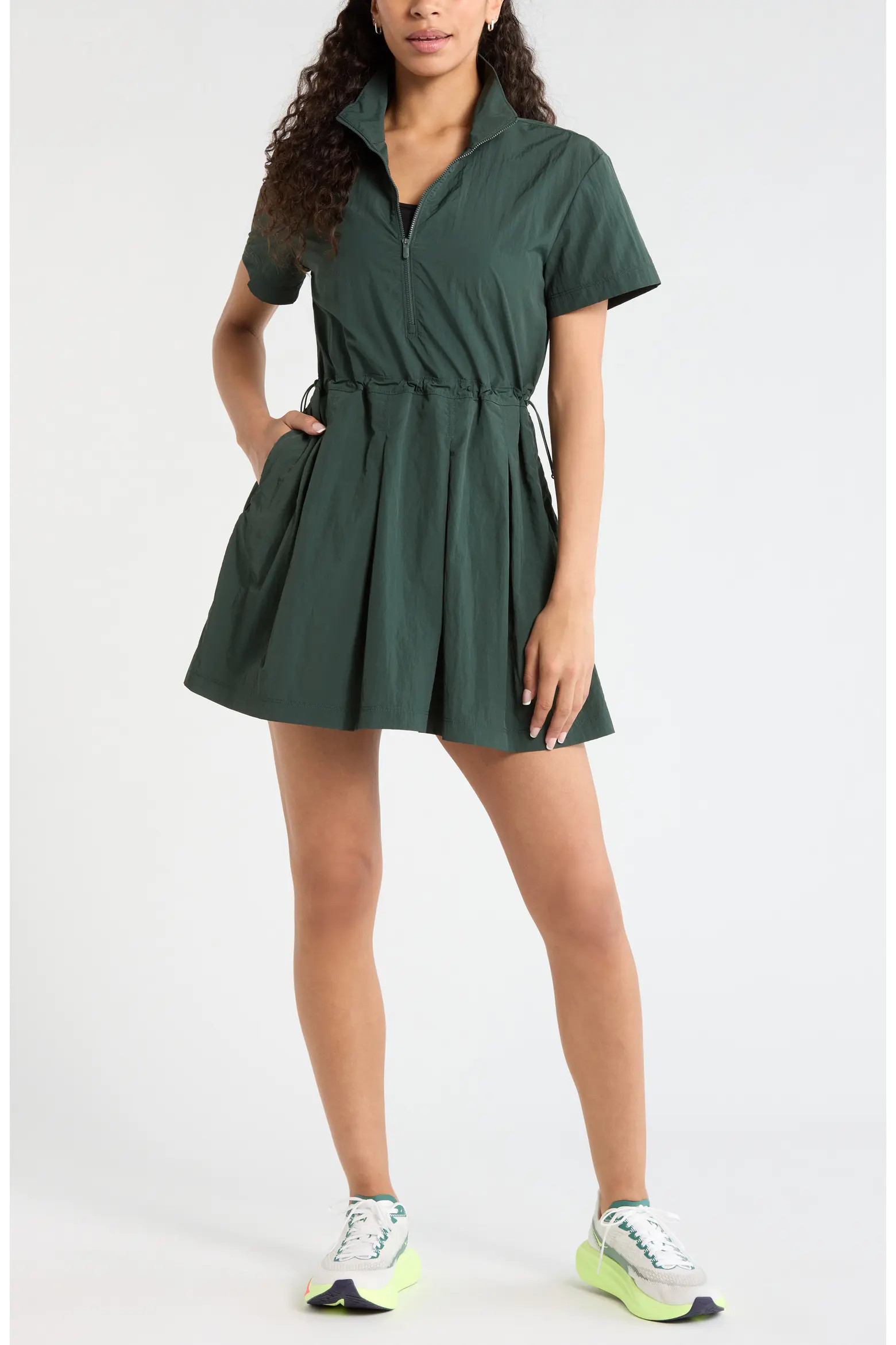 Nylon Pleated Fit & Flare Dress (Women) | Nordstrom | Nordstrom