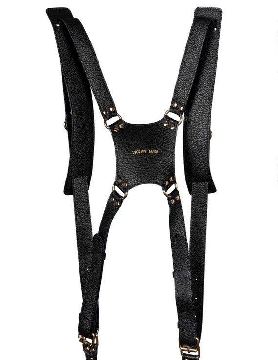 The Leila Dual Camera Harness Black and Gold Stylish Camera - Etsy | Etsy (US)