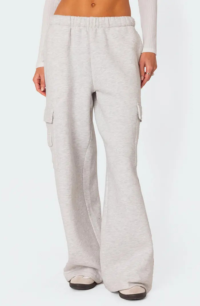 Wide Leg Cotton Cargo Sweatpants | Nordstrom