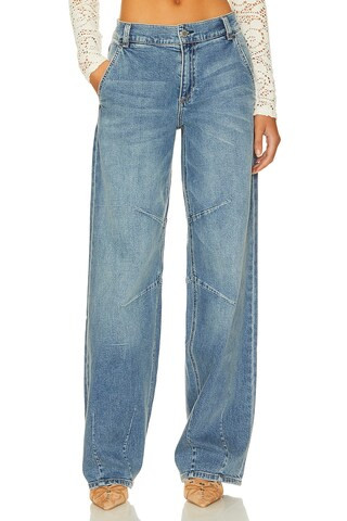 Alice + Olivia Parker Balloon Leg Jean in Avery Blue from Revolve.com | Revolve Clothing (Global)