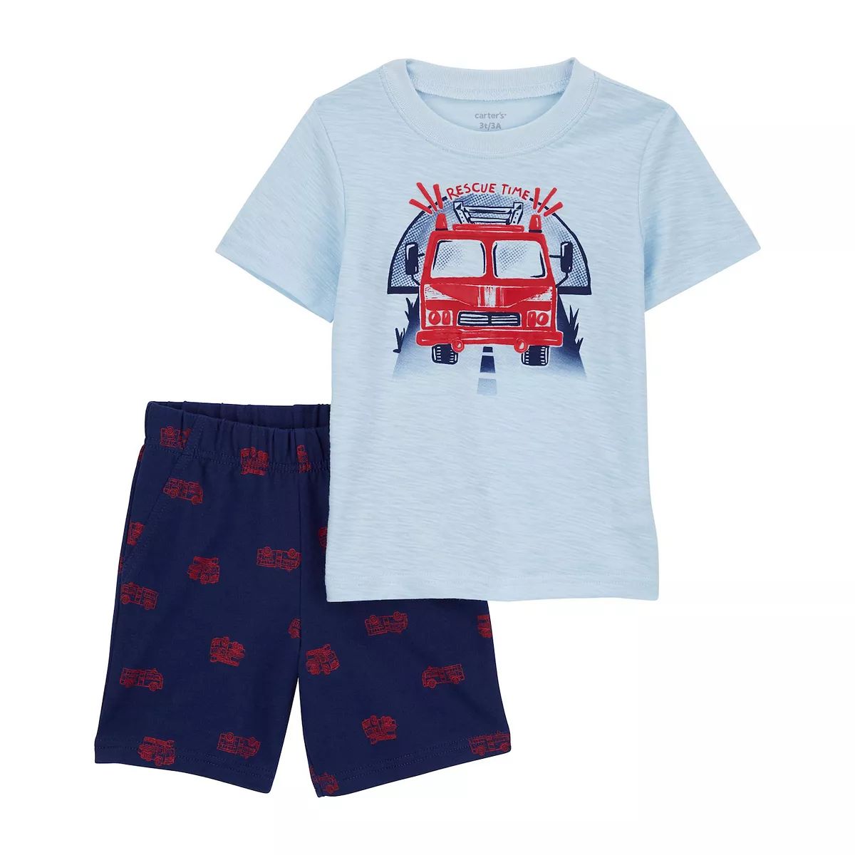 Toddler Boy Carter's Firetruck Tee & Shorts Set | Kohl's