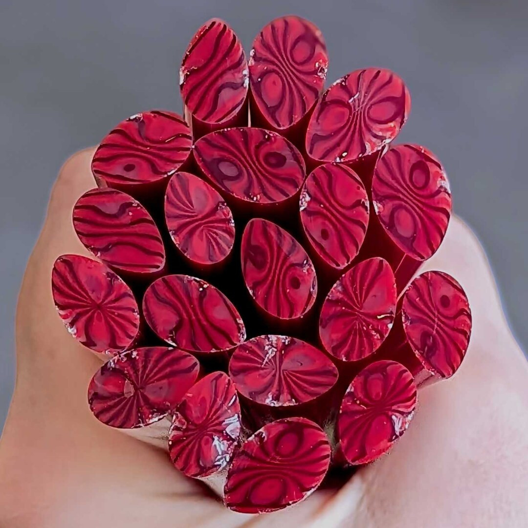 COE 96 Petal Murrini | Large & XL Red Swirl Petal 1oz | Millefiori, Murrine, Vitrigraph, Glass Ca... | Etsy (US)