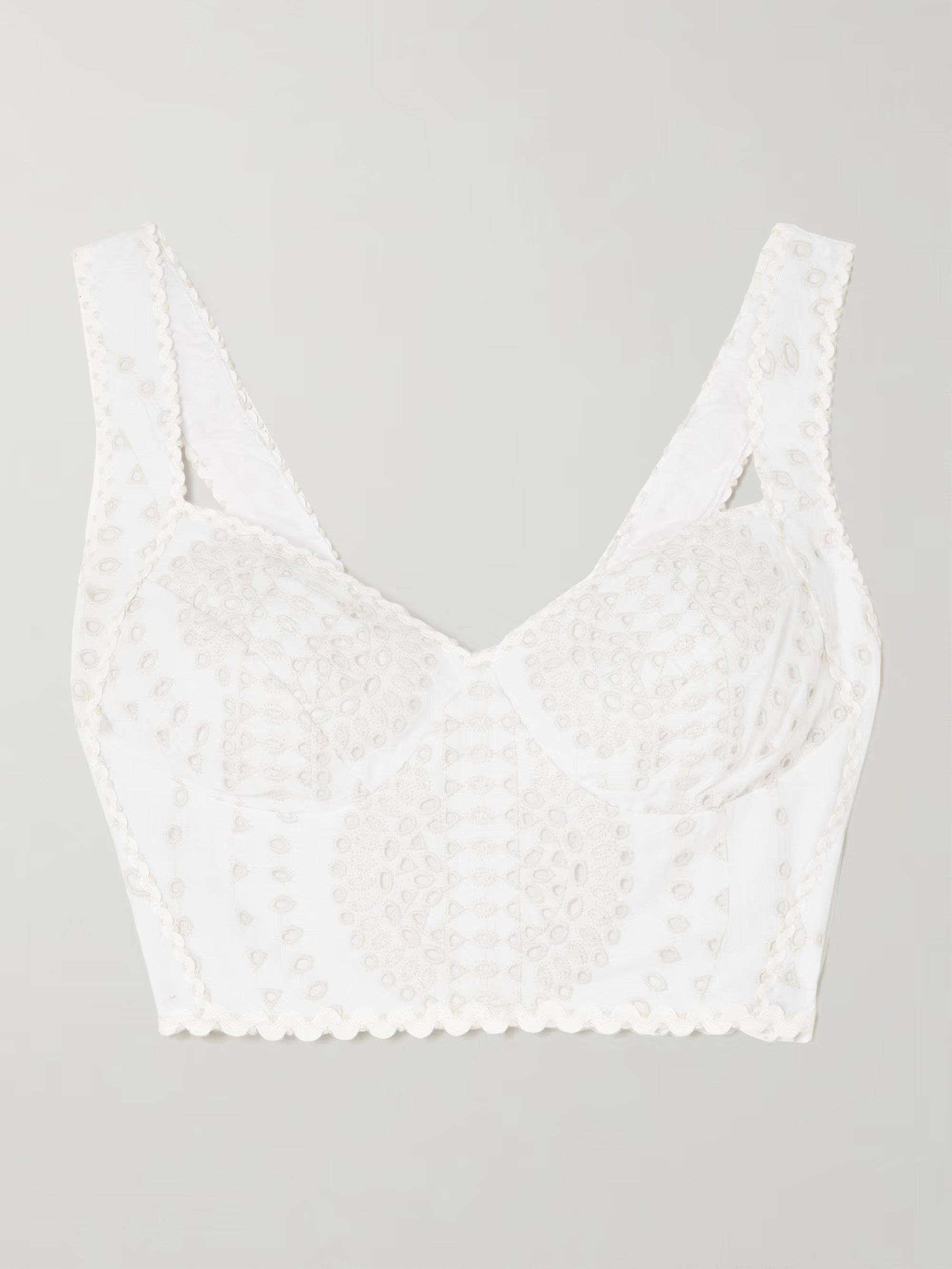 Goldie broderie anglaise cotton-blend bustier top | NET-A-PORTER (UK & EU)