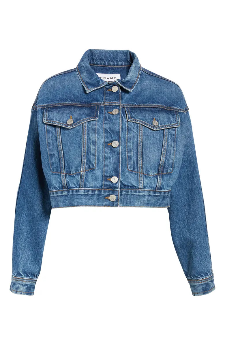 FRAME Oversize Crop Denim Jacket | Nordstrom | Nordstrom