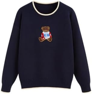 CIDER Women's Fall Sweaters Long Sleeve Cute Sweaters Bear Graphic Crewneck Soft Knit Casual Crop... | Amazon (US)