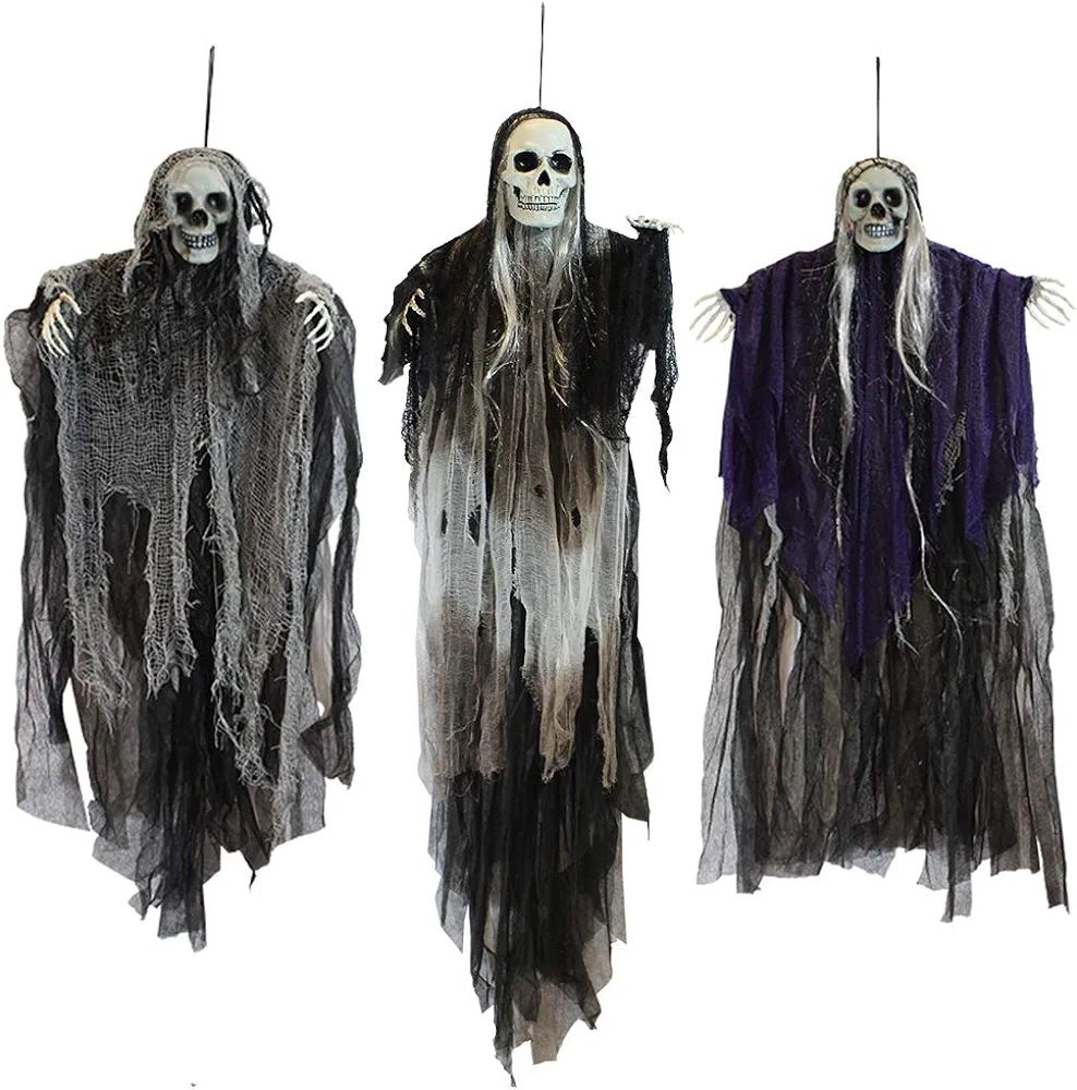 JOYIN 3 Pack Hanging Halloween Skeleton Ghosts Decorations, Grim Reapers for Best Halloween Outdo... | Amazon (US)