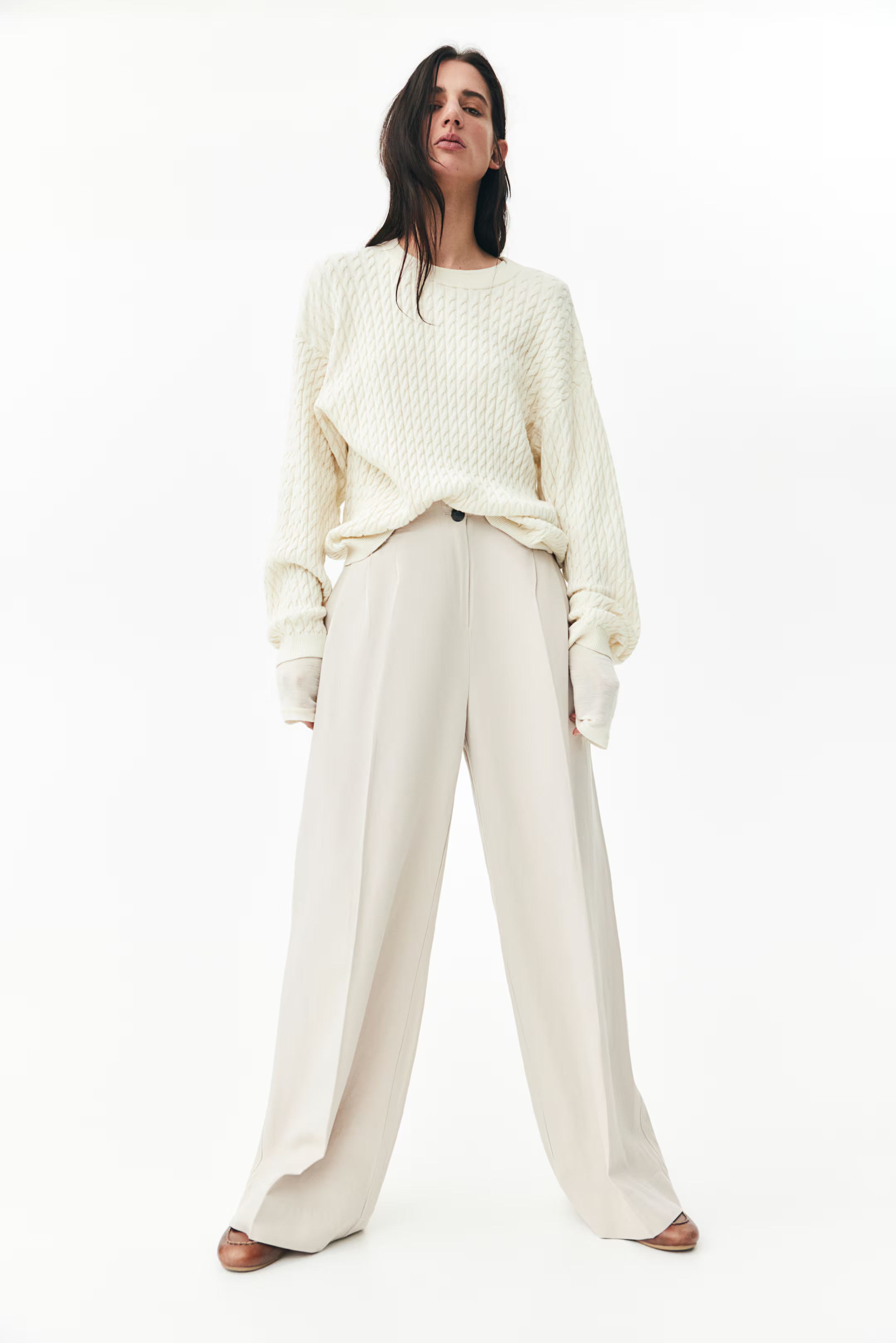 Wide linen-blend trousers | H&M (UK, MY, IN, SG, PH, TW, HK)