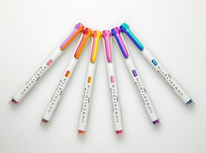Zebra Pen Mildliner Mix Dual Color Highlighter Marker Set, Chisel Tip, No Bleed Assorted Colors, ... | Amazon (US)