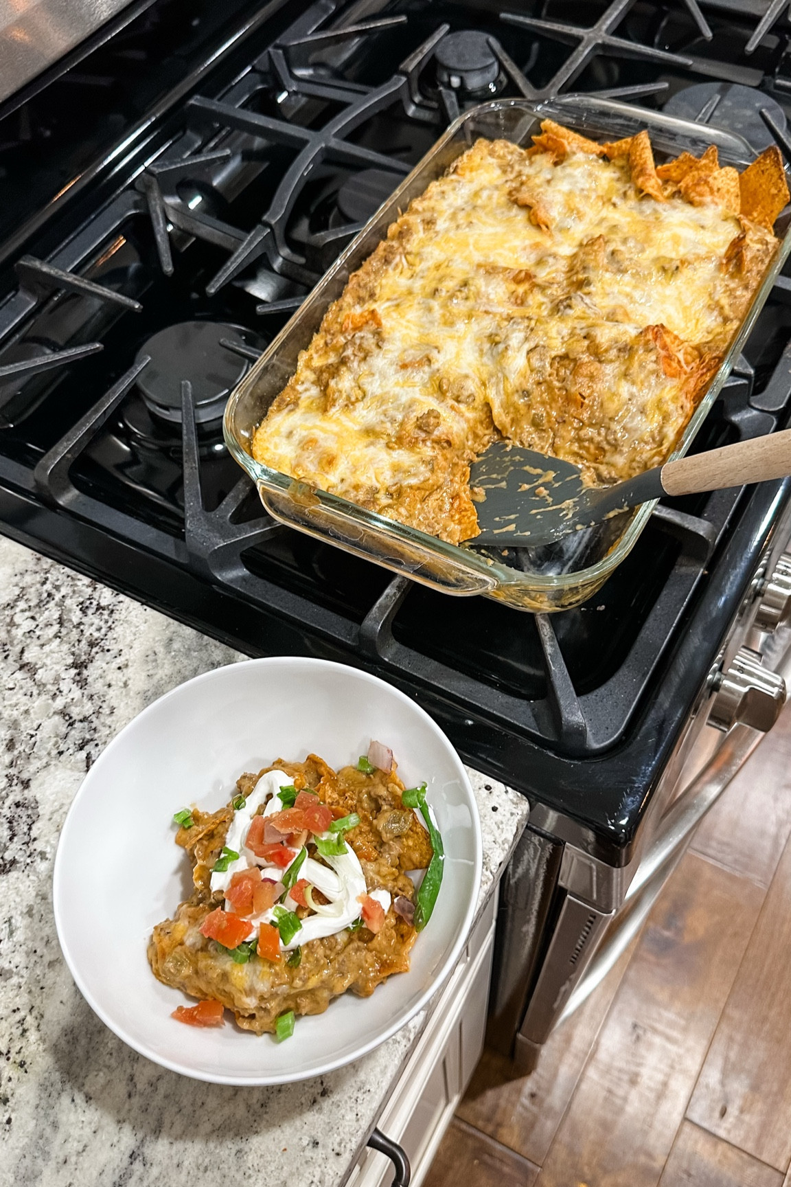 Doritos Taco Bake 🍴🔥 The ultimate comfort food packed with cheesy, crunchy goodness! Here’s how to make it:

Ingredients
	•	14 oz “party size” bag of Nacho Cheese Doritos
	•	1½–2 lbs ground beef
	•	1 (10¾ oz) can cheddar cheese soup
	•	1 (10¾ oz) can cream of chicken soup
	•	1 (12 oz) can evaporated milk
	•	1 (4 oz) can diced green chilies
	•	2–3 cups shredded Mexican cheese
	•	1 packet taco seasoning 

1️⃣ Preheat your oven to 350°F.
2️⃣ Brown 1.5-2 lbs ground beef, drain, and mix with 1 can cheddar cheese soup, 1 can cream of chicken soup, 1 can evaporated milk, and 1 small can diced green chilies. Optional: add taco seasoning!
3️⃣ In a baking dish, layer half a bag of crumbled Nacho Cheese Doritos, half the meat mixture, and 1 cup shredded Mexican cheese.
4️⃣ Repeat layers with remaining ingredients.
5️⃣ Bake for 20 minutes until hot and bubbly.

Top it off with sour cream, green onions, avocado, or salsa for extra flavor!

Perfect for busy weeknights or feeding a crowd. 🧀🌮

#DoritosTacoBake #EasyDinnerRecipe #CasseroleRecipes #TacoNight #ComfortFood #CheesyGoodness #FamilyDinner #DinnerInspo #FoodieFavorites #RecipeIdeas #QuickMeals