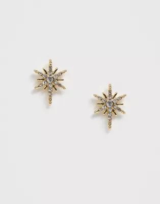 Pieces rhinestone star stud earrings | ASOS (Global)