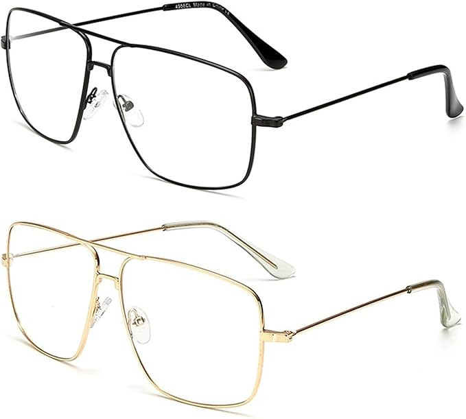 Dollger Classic Glasses Clear Lens Non Prescription Metal Frame Eyewear Men Women | Amazon (US)