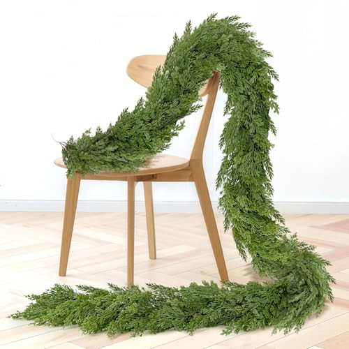 6FT Christmas Cedar Garland,Realistic Soft Faux Cedar Garlands,Thickness Pine Garland for Home Fireplace Mantle Table，Indoor Outdoor Christmas Decorations | Amazon (US)