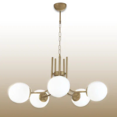 5-Light Modern Globe Chandelier With Glass Shades | Wayfair North America
