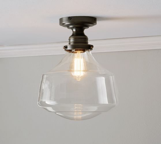 Schoolhouse Clear Glass Flush Mount | Pottery Barn (US)
