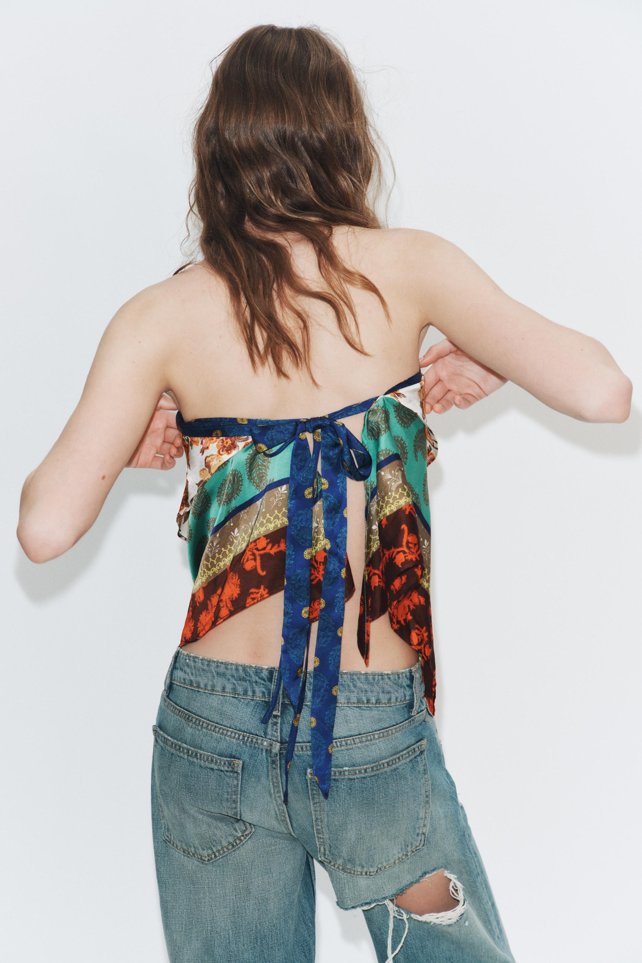 PRINTED REVERSIBLE WRAP TOP | Zara US