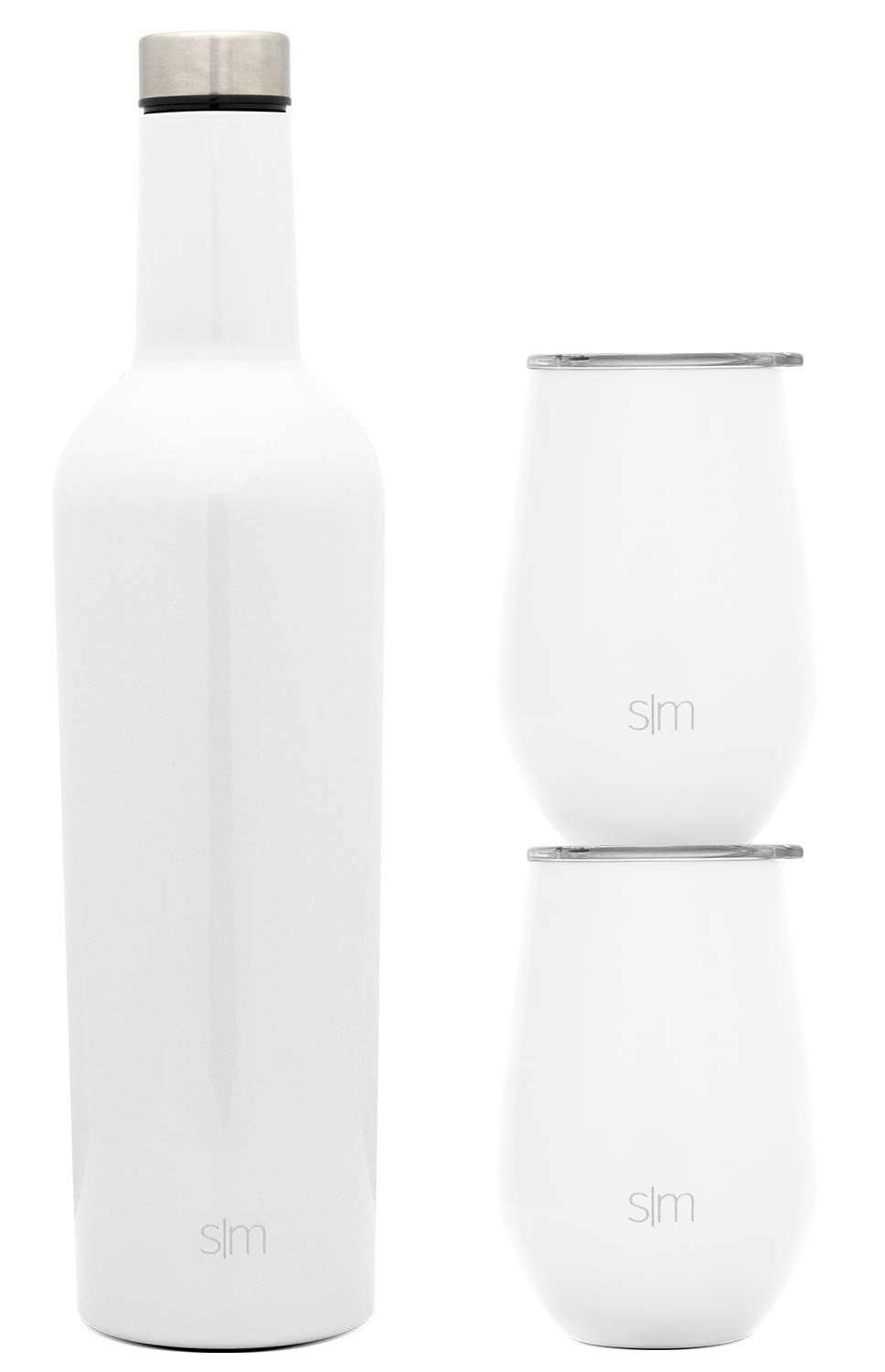 Simple Modern Wine Tumbler and Bottle Gift Set | Vacuum Insulated 750ml Bottle and 2 12oz Stemless G | Amazon (US)