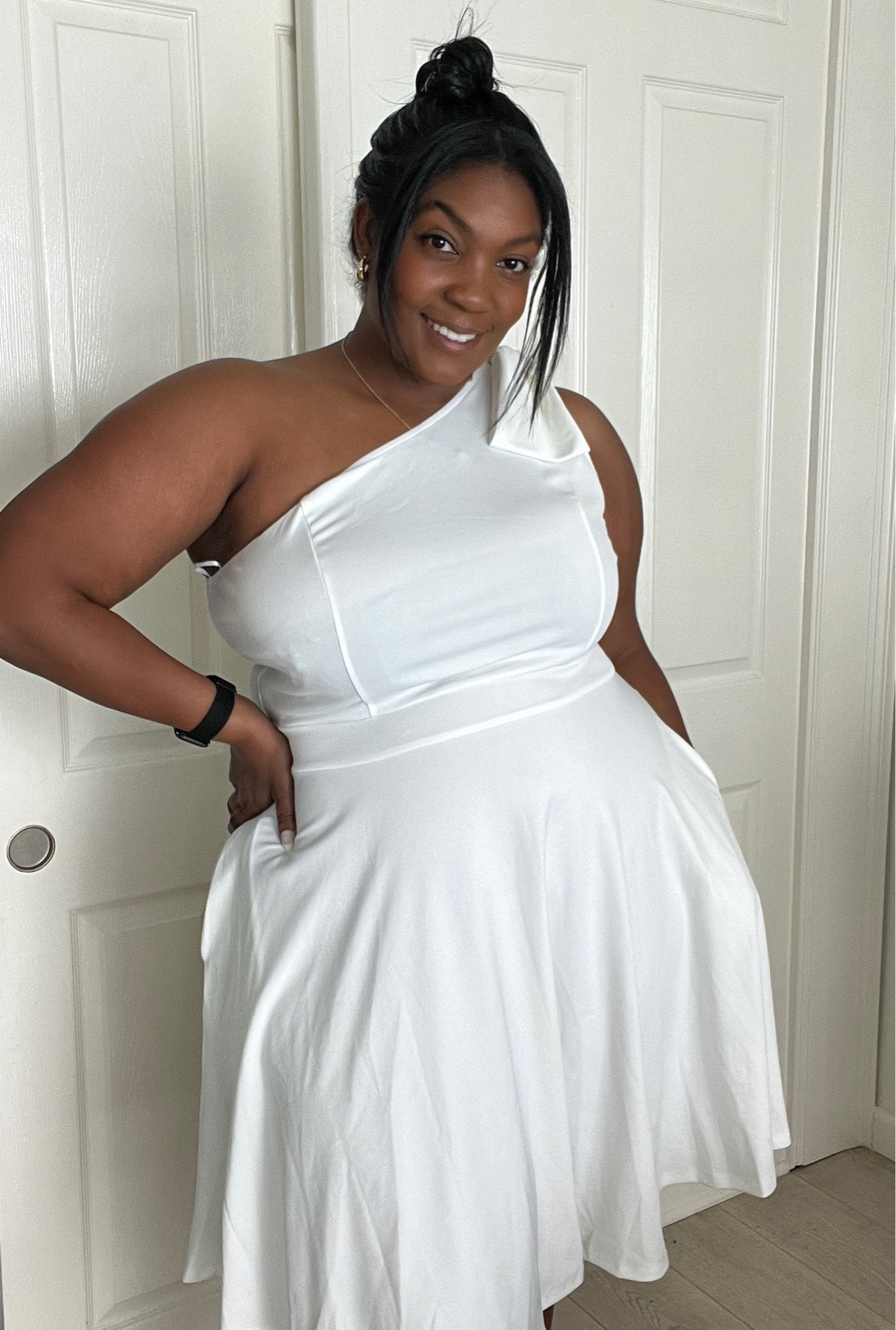 Simple chic one shoulder white dress with bow detail

#LTKwedding #LTKstyletip #LTKcurves