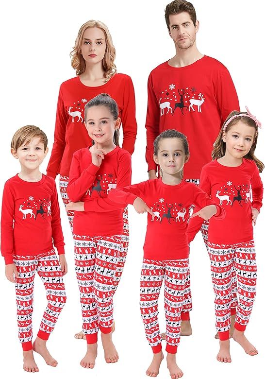 Matching Family Christmas Pajamas Boys Girls Tree Jammies Children PJs Gift Set | Amazon (US)