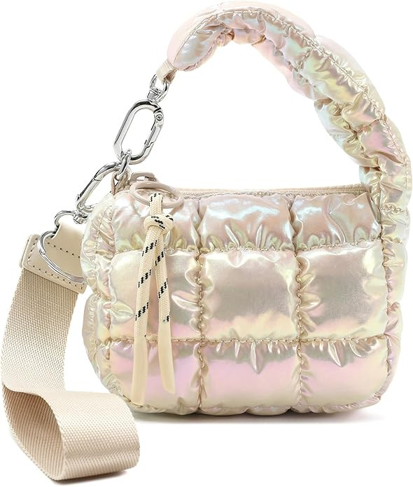 Mini Quilted Wristlet Bag for Women, Puffer Handbags,Evening Bags,Charm Lipstick Bag,Cute bag Cha... | Amazon (US)