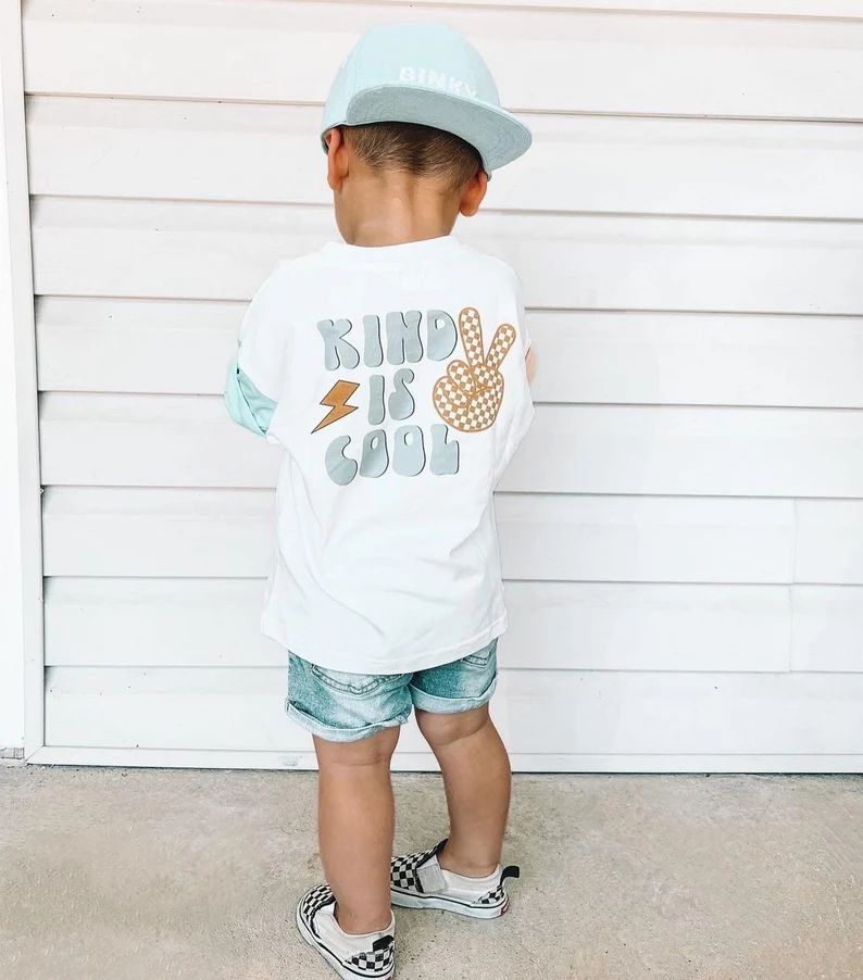 Kind is Cool T-shirt  Toddler Boy Clothing  Trendy Boy - Etsy | Etsy (US)