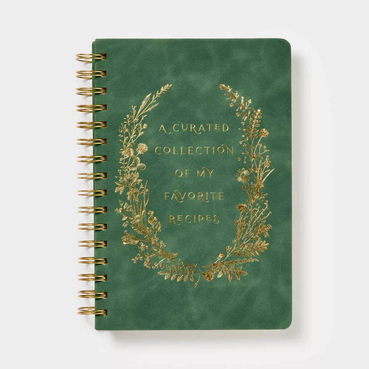 Dark Green Velvet Blank Recipe Book - Threshold™: Leatherette Hard Cover, Guided Notebook, Twin... | Target