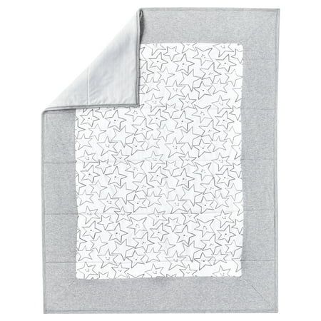 Little Star Organic 100% Pure Organic Cotton Reversible Quilt, Gray-Little Dreamer | Walmart (US)
