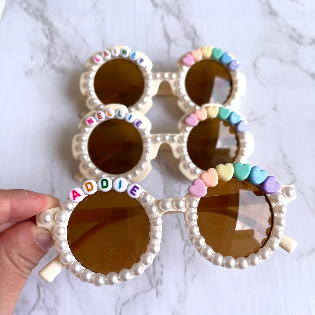Kids Personalized Sunglasses With Name, Custom Flower Sunglasses, Gift for Toddler Girl - Etsy | Etsy (US)