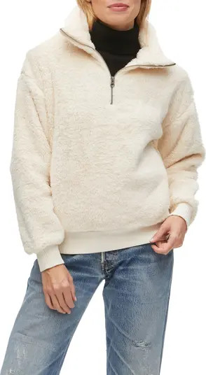 Michael Stars Robby High Pile Fleece Quarter Zip Pullover | Nordstrom | Nordstrom