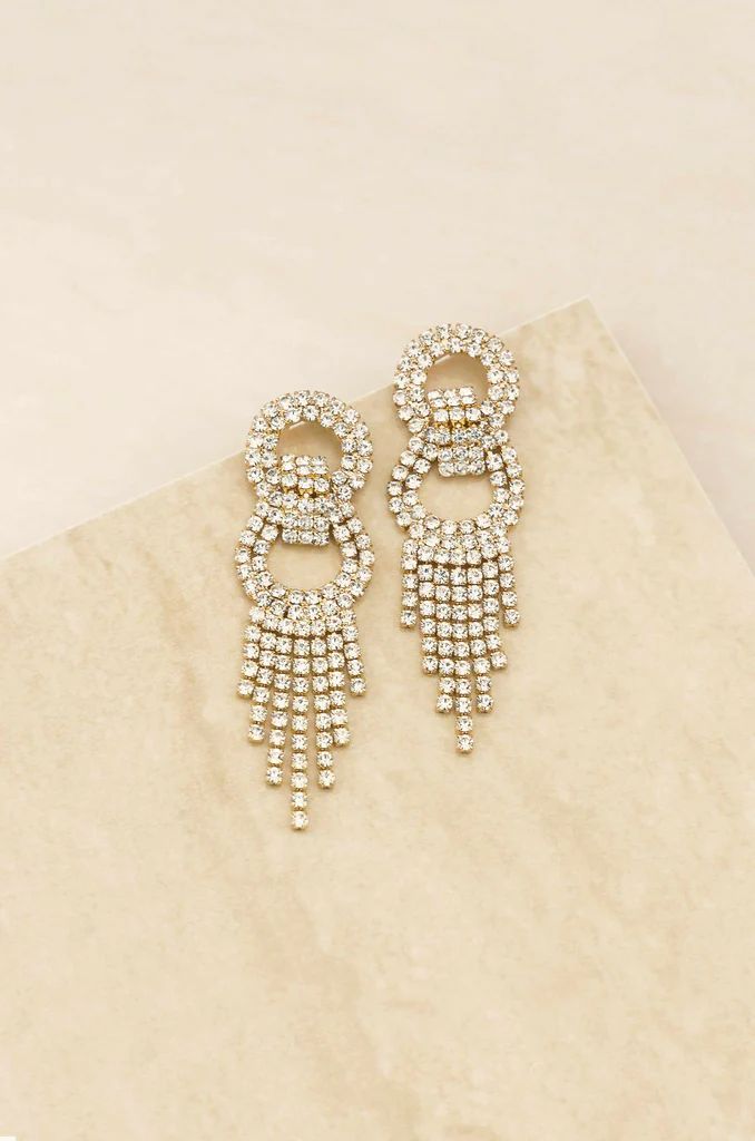 Crystal Gatsby 18k Gold Plated Statement Earrings | Ettika