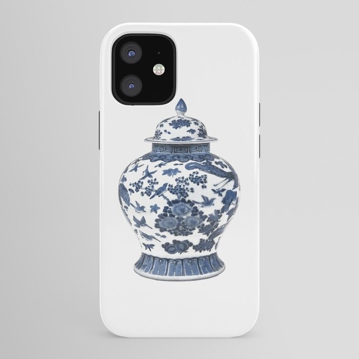 Blue & White Chinoiserie Porcelain Ginger Jar with Birds & Flowers iPhone Case | Society6