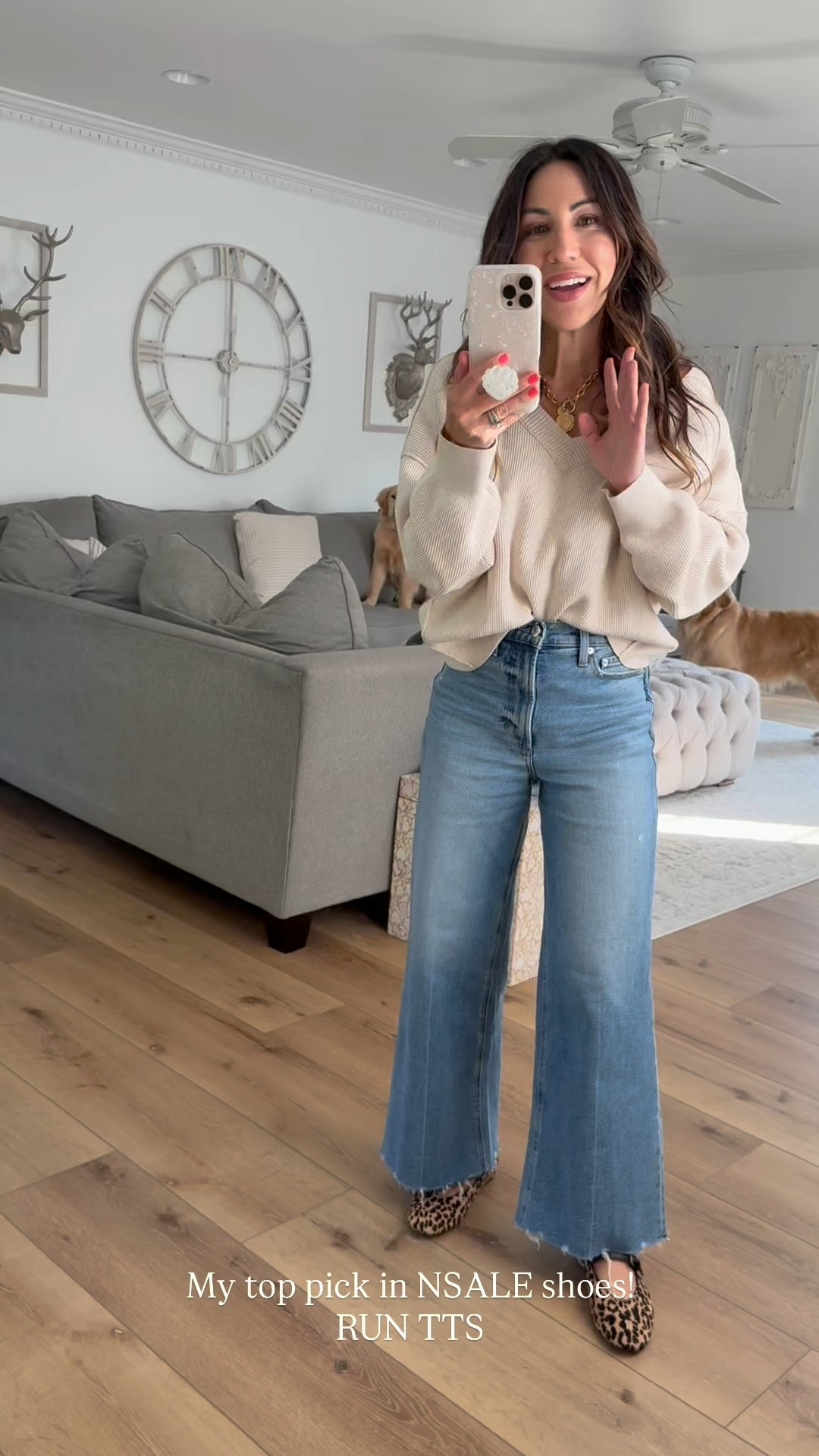 Leopard shoes, TTS. V neck sweater, XS. Jeans 26. Nordstrom anniversary sale. Nsale 

#LTKSaleAlert #LTKShoeCrush #LTKFindsUnder100