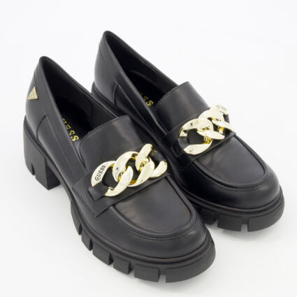 Black Chain Heeled Loafers | TK Maxx