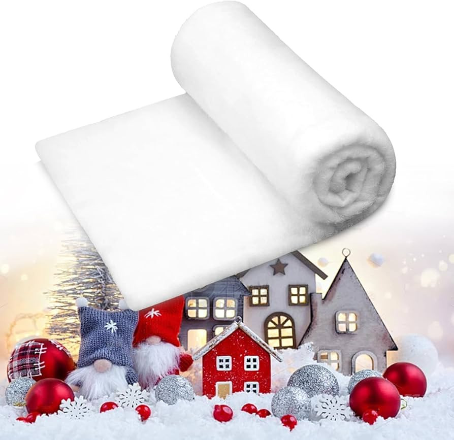 1 Pcs Christmas Fake Snow Blanket - 3 X 8 Ft Soft Fluffy Artificial Snow for Christmas Tree Decor... | Amazon (US)