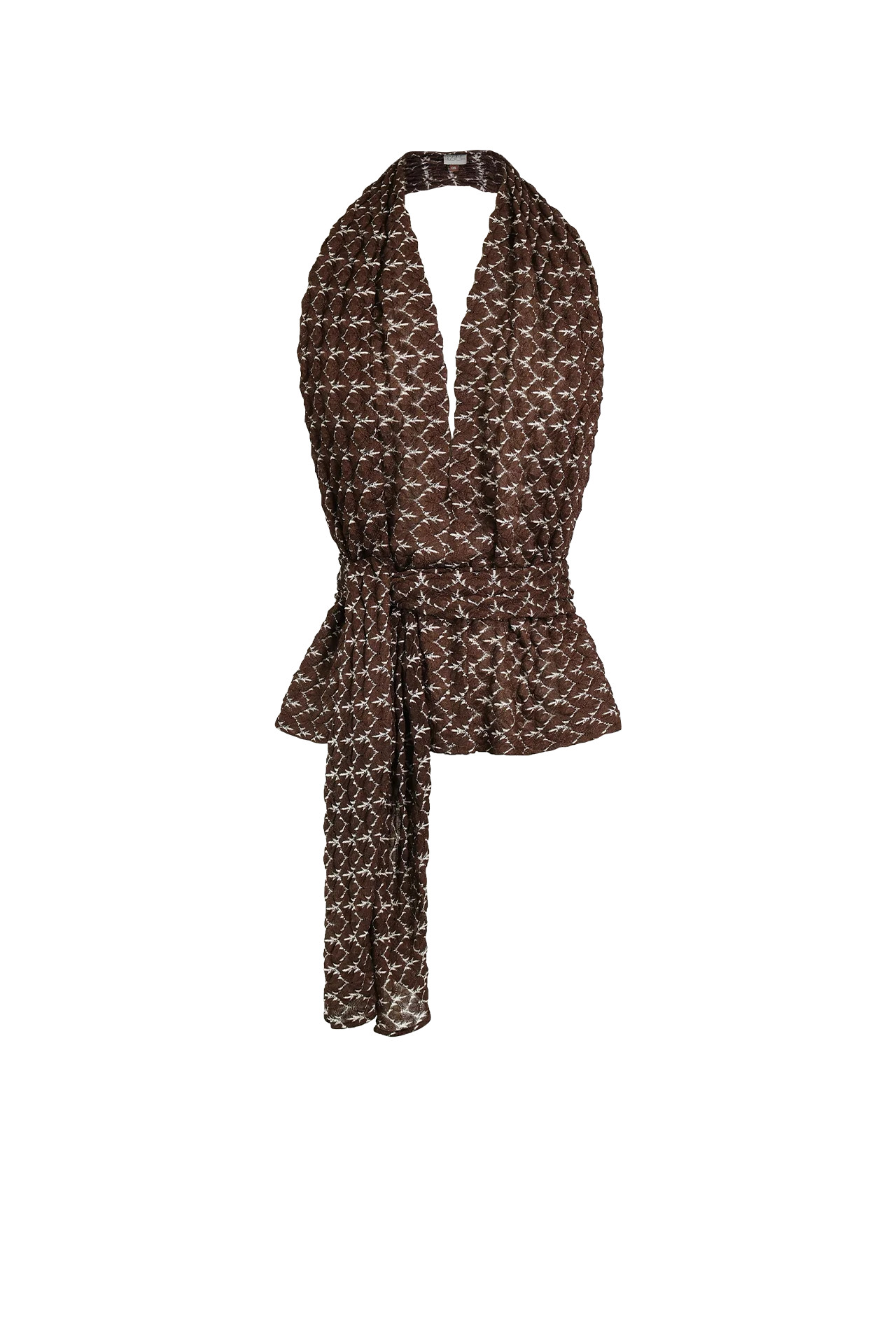 HANNE BLOCH - Brown Gold Knit Scarf Set / Top | HANNE BLOCH