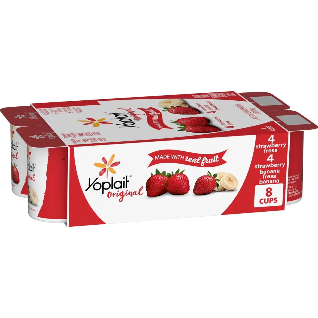 Yoplait Original Low Fat Yogurt Variety Pack, 8 Yogurt Cups, Made with Real Fruit, 48 oz - Walmar... | Walmart (US)
