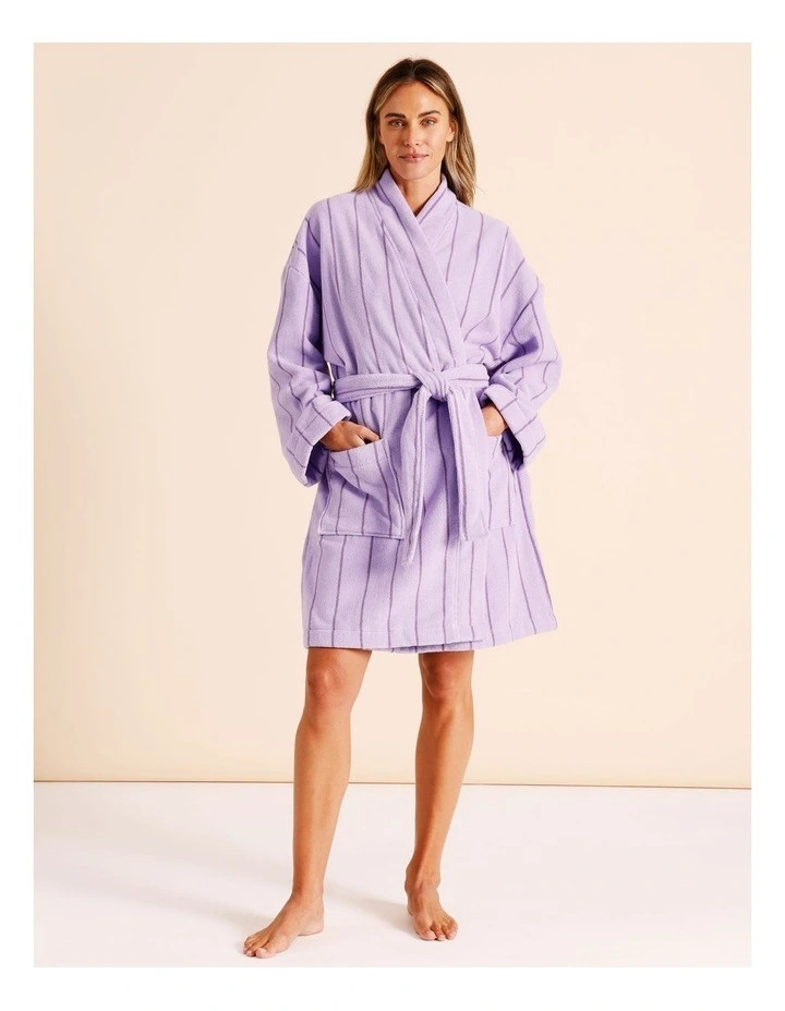 VuePinstripe Bath Robe in Purple | Myer