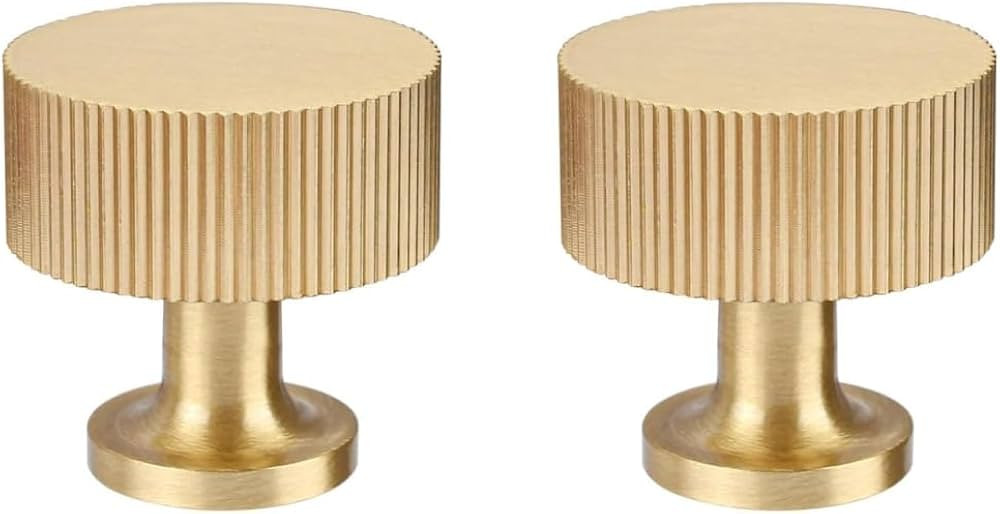 RZDEAL 2pcs Solid Brass Cabinet Knobs Pulls Cabinet Drawer Dresser Gold Knobs Modern Handles Knob... | Amazon (US)