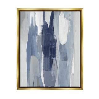 The Stupell Home Decor Collection Layers of Blue and White Abstract Movements" by Jackie Hanson F... | The Home Depot