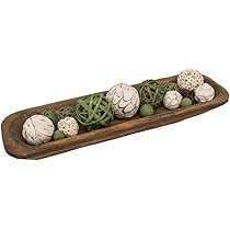 RELODECOR Long Wooden Dough Bowls For Decor Centerpiece, Hand Carved Rustic Wood Dough Bowl Baguette | Amazon (US)